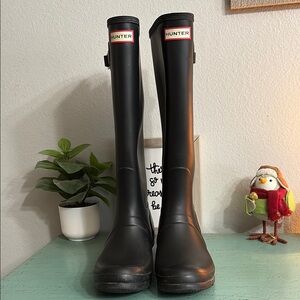 Hunter Black Tall Rain Boots